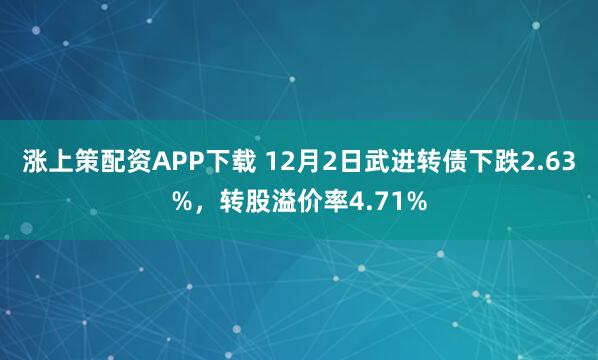 涨上策配资APP下载 12月2日武进转债下跌2.63%，转股溢价率4.71%